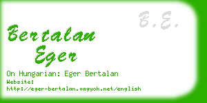 bertalan eger business card